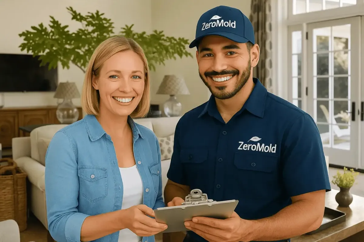 Homeowner receiving inspection recommendations