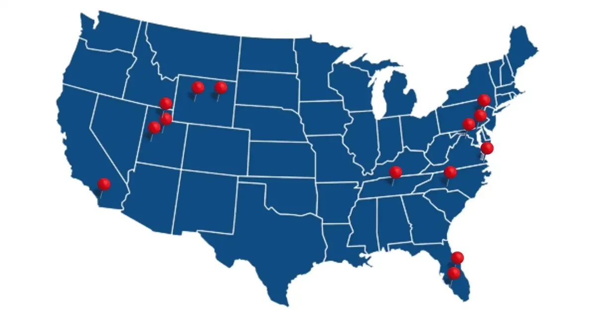 Map of ZeroMold Locations