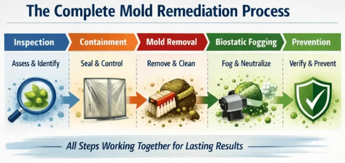 graphic of the mold removal process