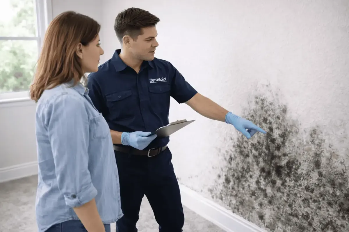 Homeowner and technician on-site inspection