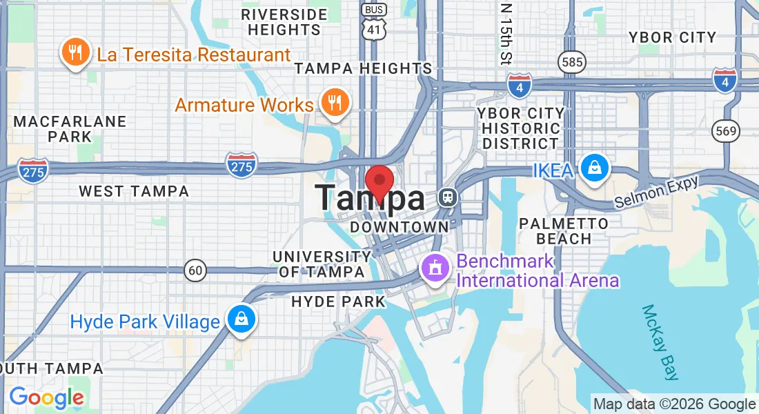 Map of Tampa Service Area