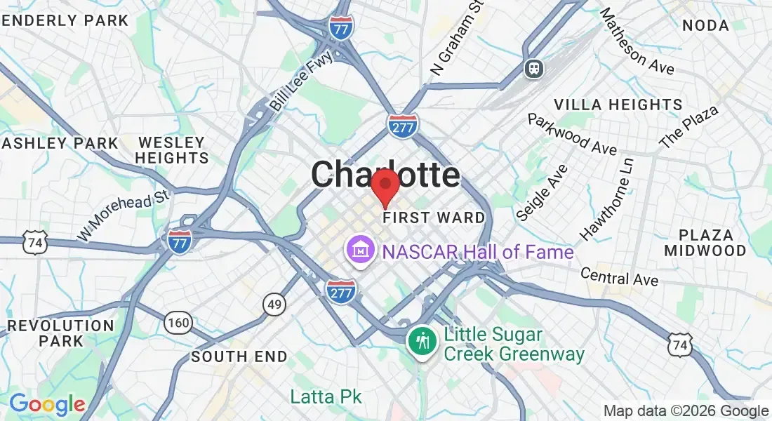 Map of Charlotte, NC Service Area