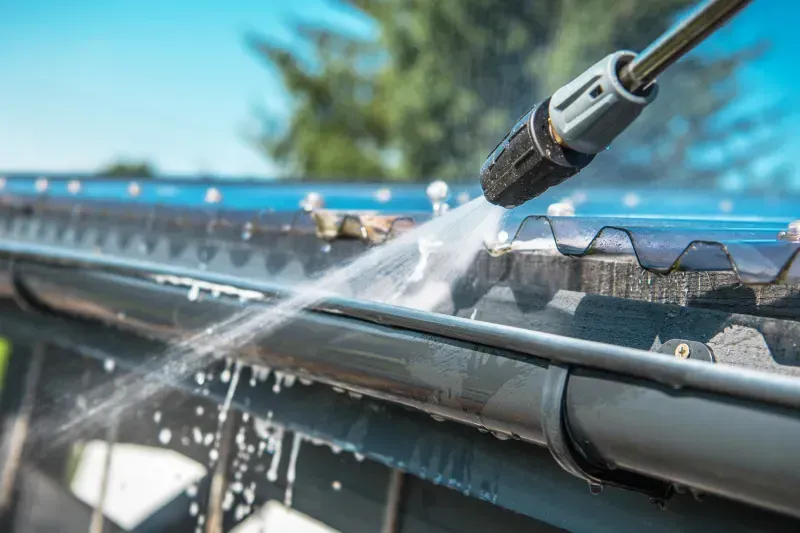 Pressure Washing gutter