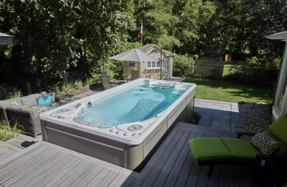 hydropool swim spa lifestyle outdoor