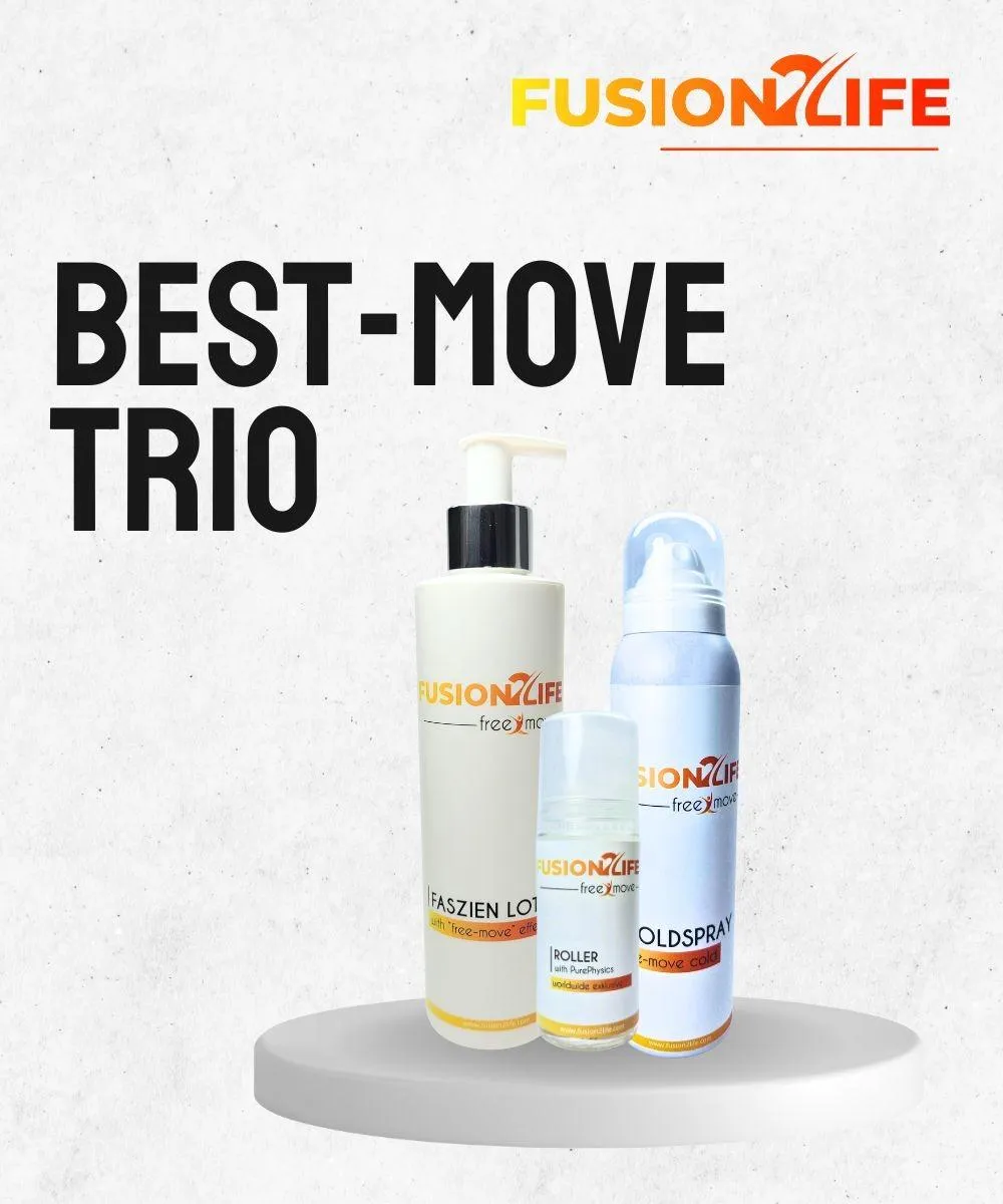Fusion2Life Best Move Trio mit Roller, Lotion und Spray für Beweglichkeit und Regeneration