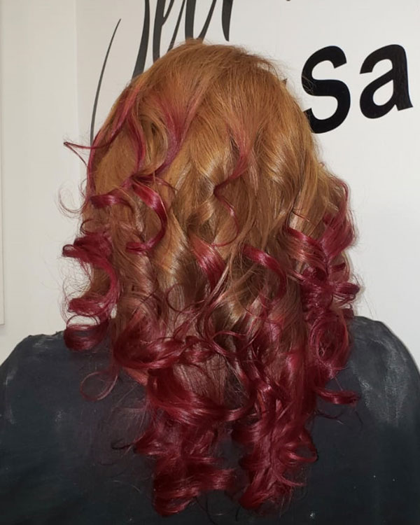 copper red balayage