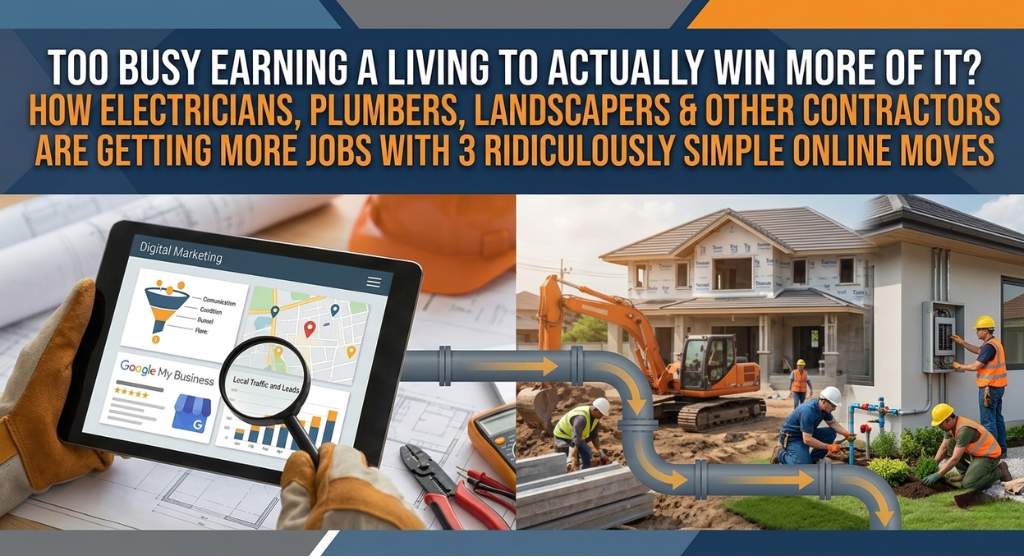 Too Busy Earning A Living To Actually Win More Of It? How Electricians, Plumbers, Landscapers & Other Contractors Are Getting More Jobs With 3 Ridiculously Simple Online Moves