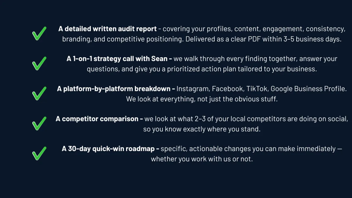 Social media audit results