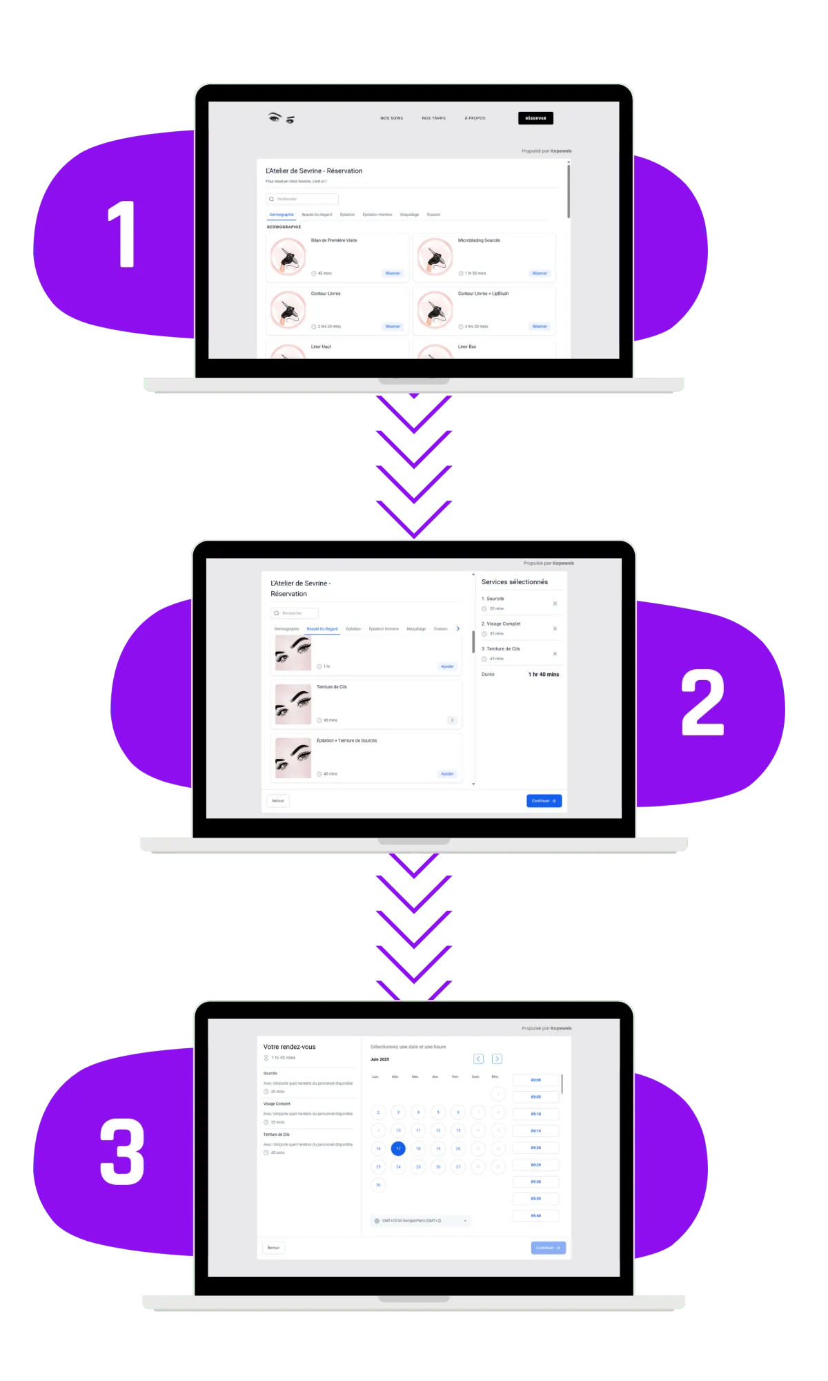 Kapeweb - Calendrier de réservation en ligne
