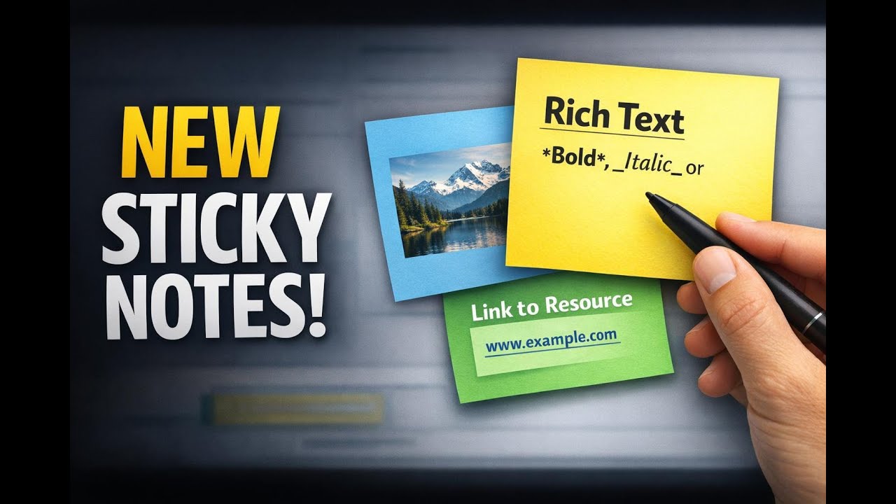Workflow Sticky Notes Upgraded: Rich Text, Images, and Links