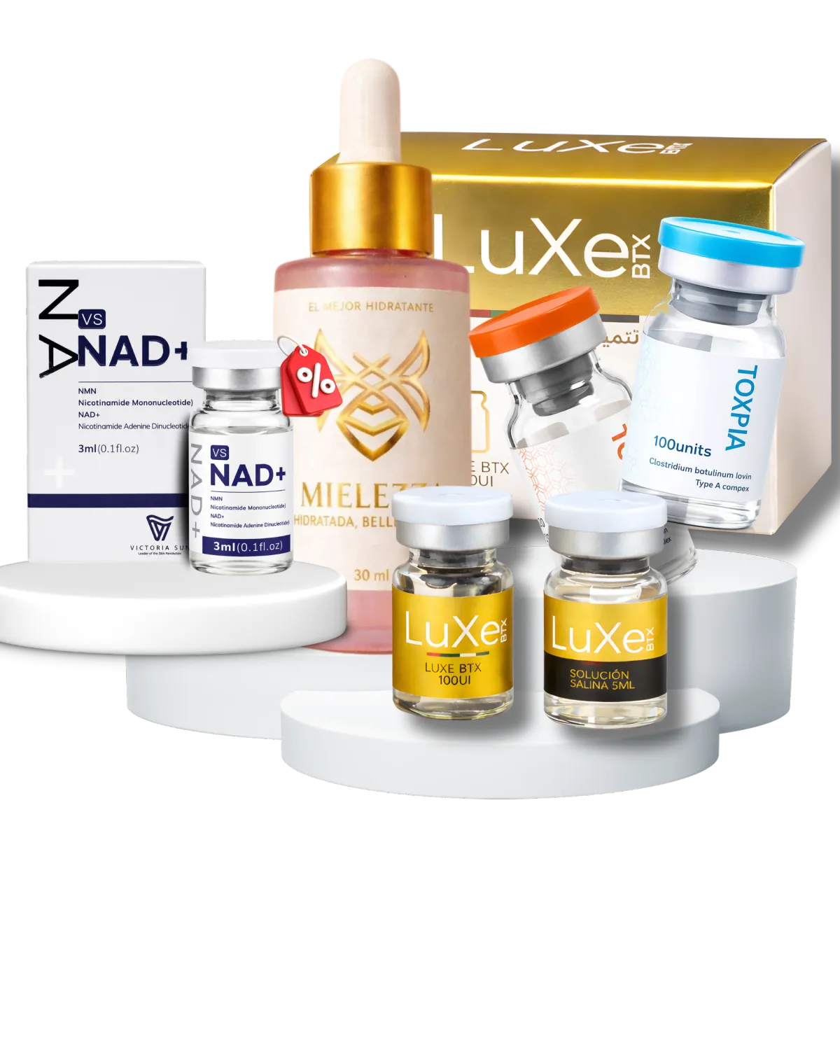 Composición de productos médico-estéticos, toxinas y ácido hialurónico