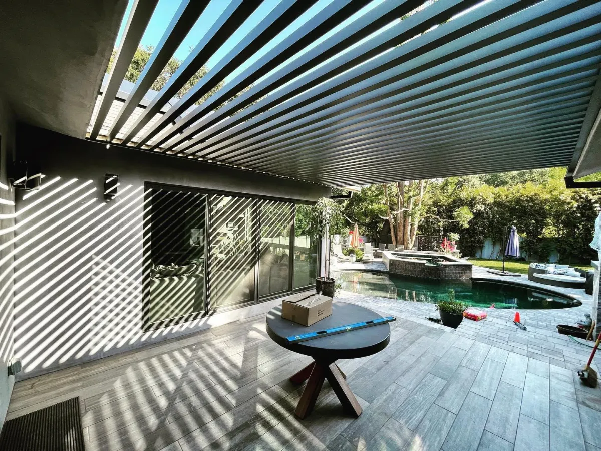 blue and white light fixture