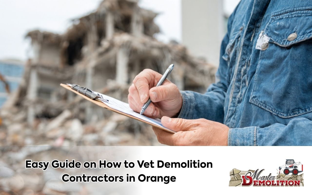 homeowner reviewing references to learn how to vet demolition contractors in Orange