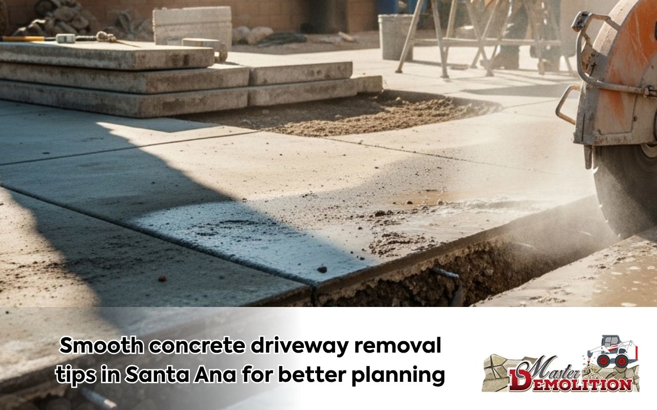 checking thickness and rebar during concrete driveway removal tips in Santa Ana