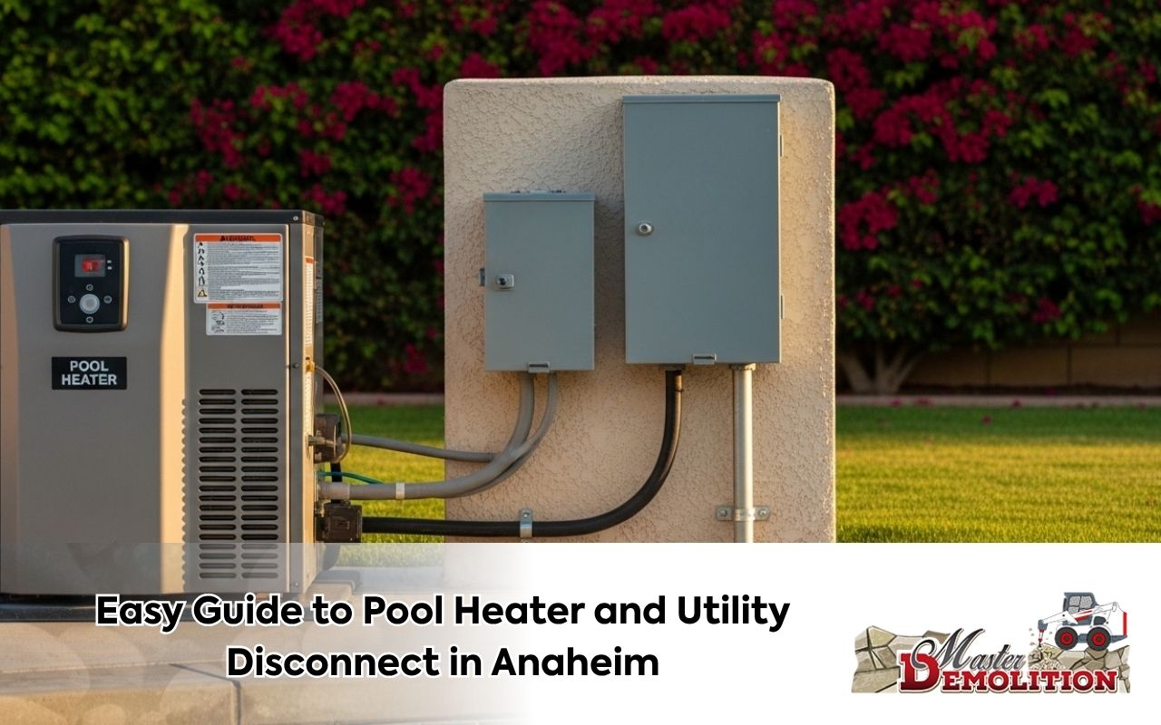 pool heater and utility disconnect in Anaheim with safe equipment setup
