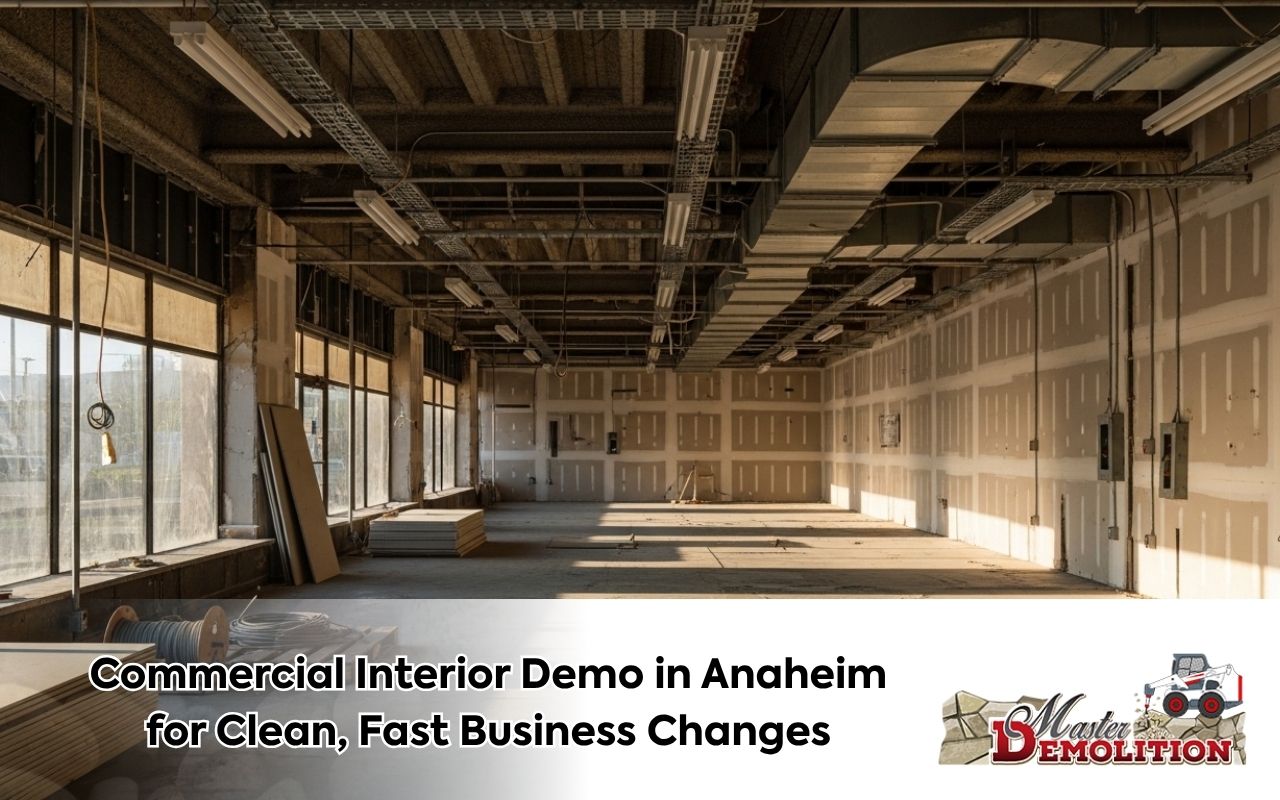 commercial interior demo in Anaheim inside a retail space before tenant improvements