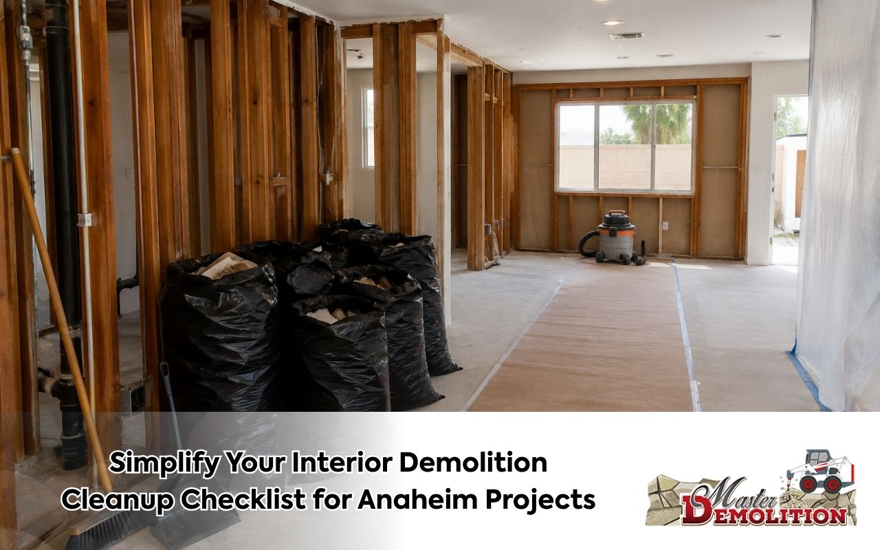 Debris hauling after interior demolition cleanup