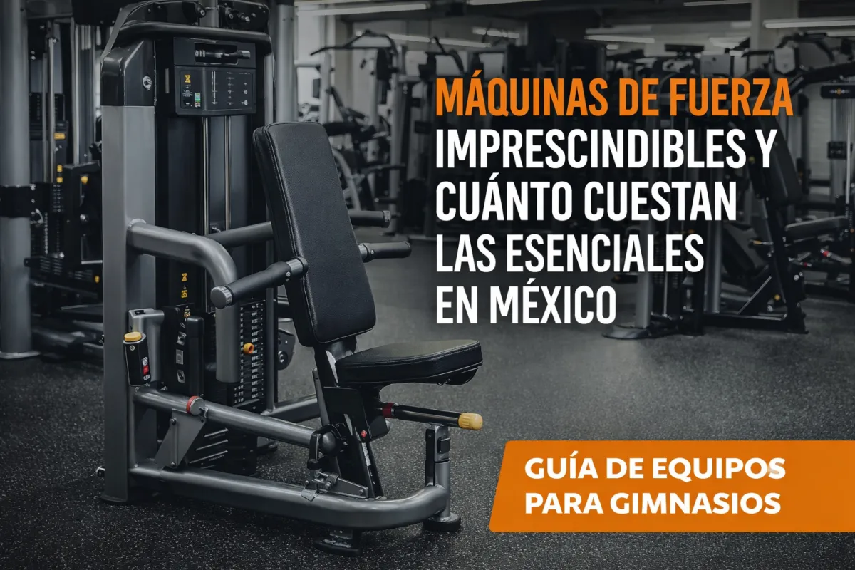 Máquina de fuerza esencial en gimnasio, ideal para entrenamiento de fuerza y resistencia.