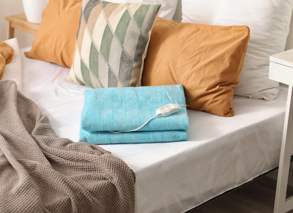 a heating pad on a messy bed - gentle ways to ease pain