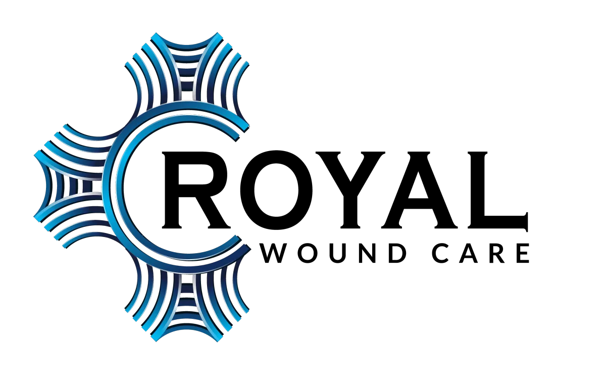 Royal Wound Care official logo representing expert bedside wound care services, advanced surgical wound management, and pressure injury healing solutions.