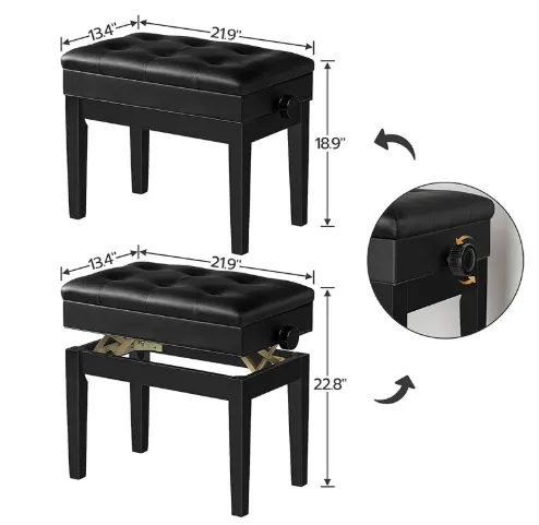 Hoobro adjusable piano bench