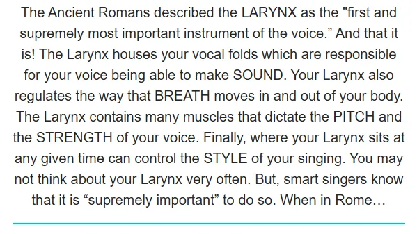 Controlling the larynx