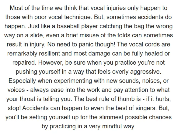 Get taller as you exhale when singing.
