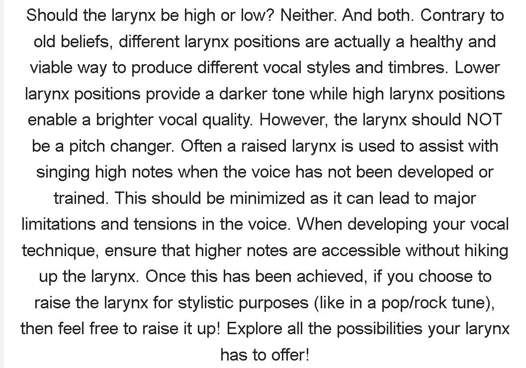 Controlling the larynx