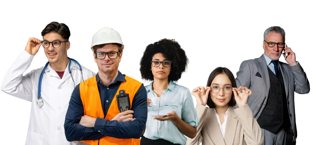 Trabajadores con lentes