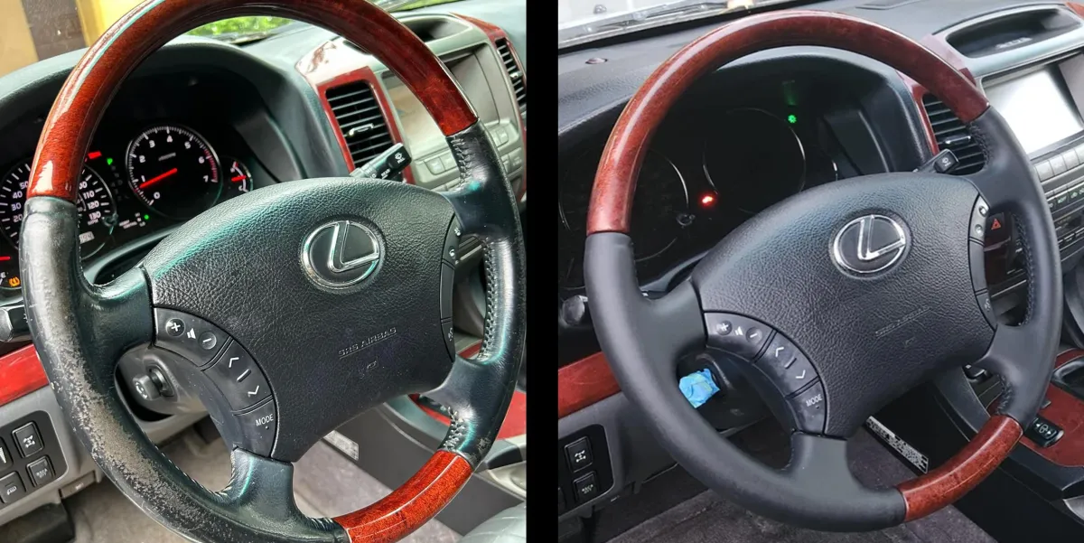 Before and After of car interior