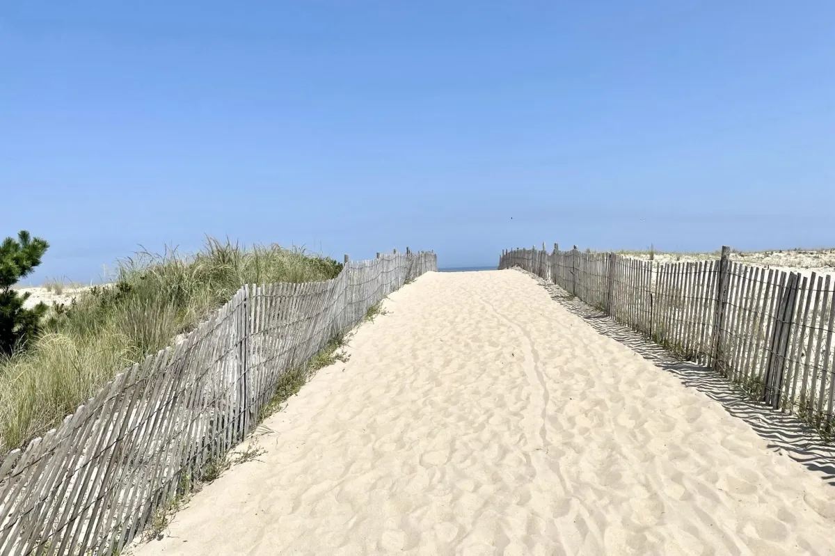 Sanding path to a beach. 