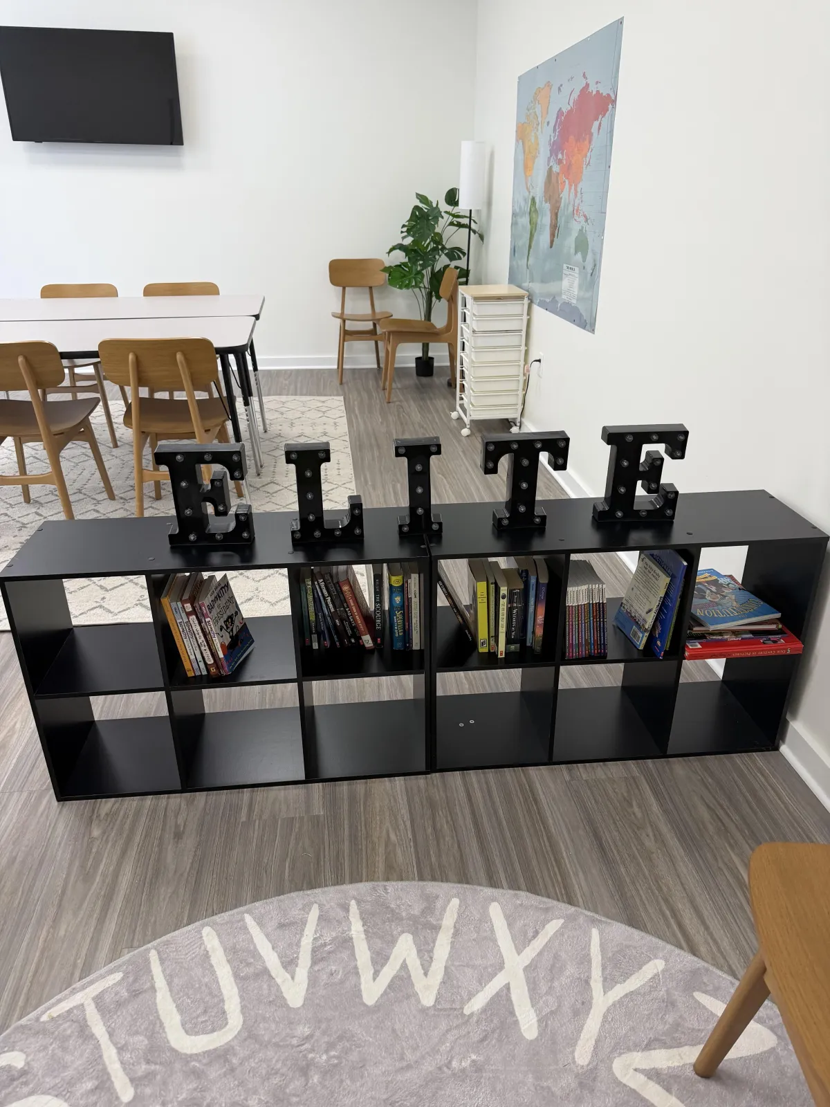Students learning in modern spaces