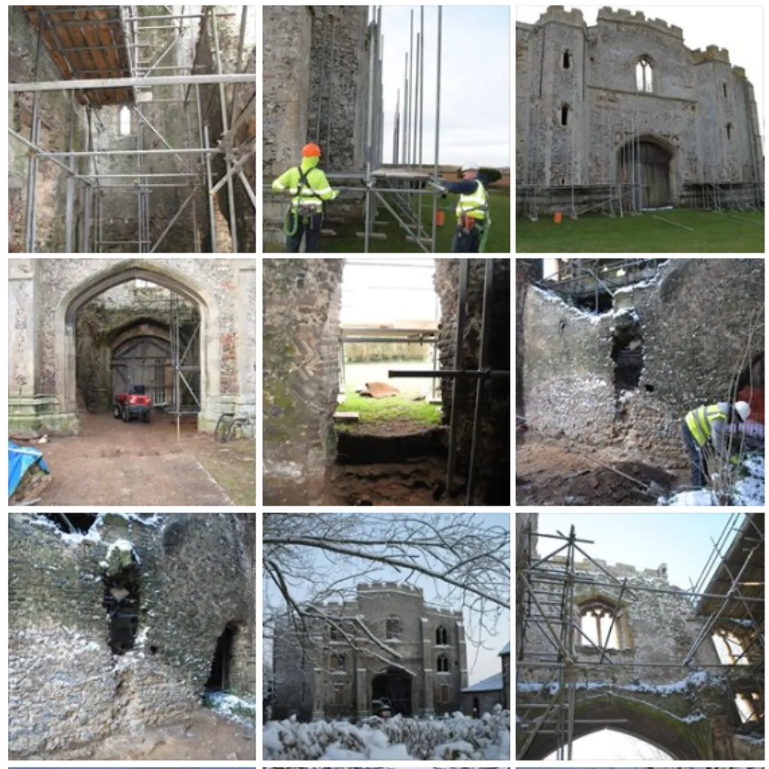 A collection of images depicting the derelict Pentney Abbey, restored by Howard Barber and Dita Lee