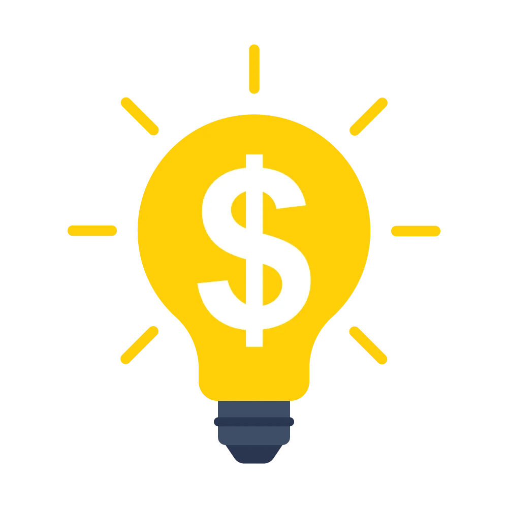 a bulb image showing energy savings