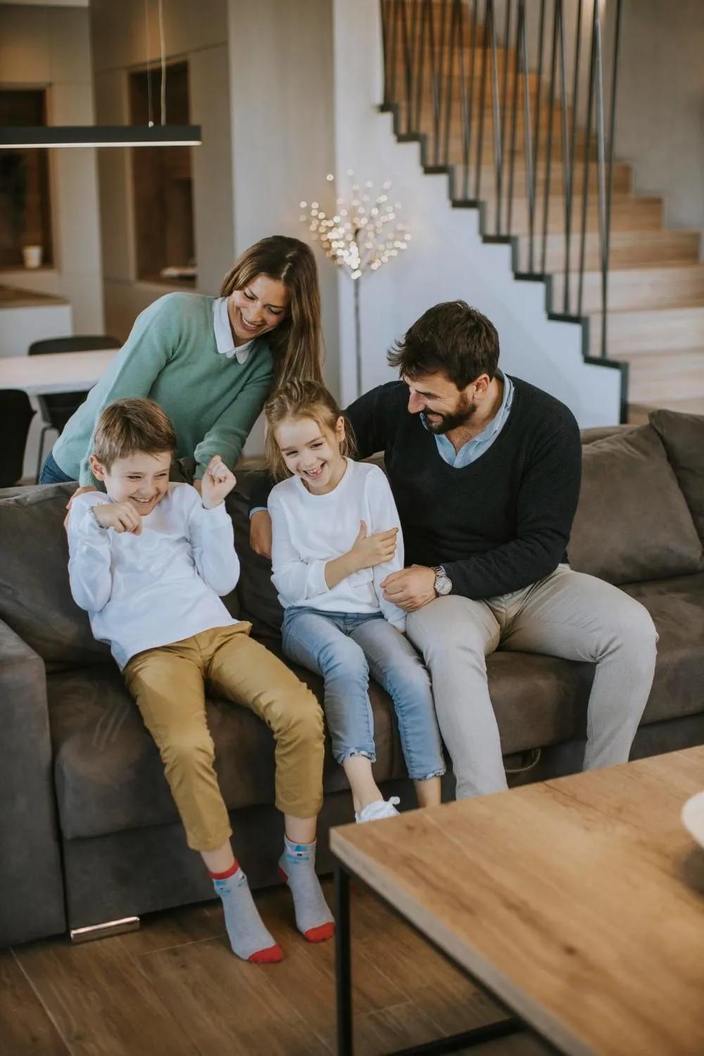Picture showing happy family satisfied with services of Collective Power in Albemarle County, Virginia State, USA