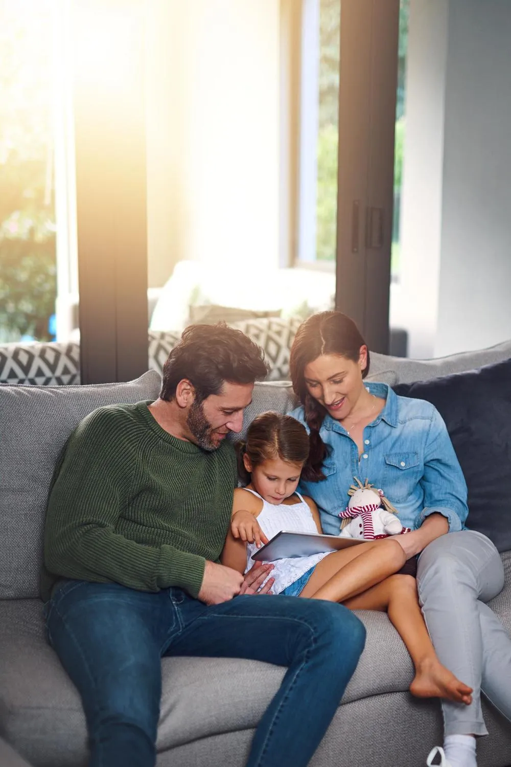 Picture showing happy family satisfied with services of Collective Power in Albemarle County, Virginia State, USA