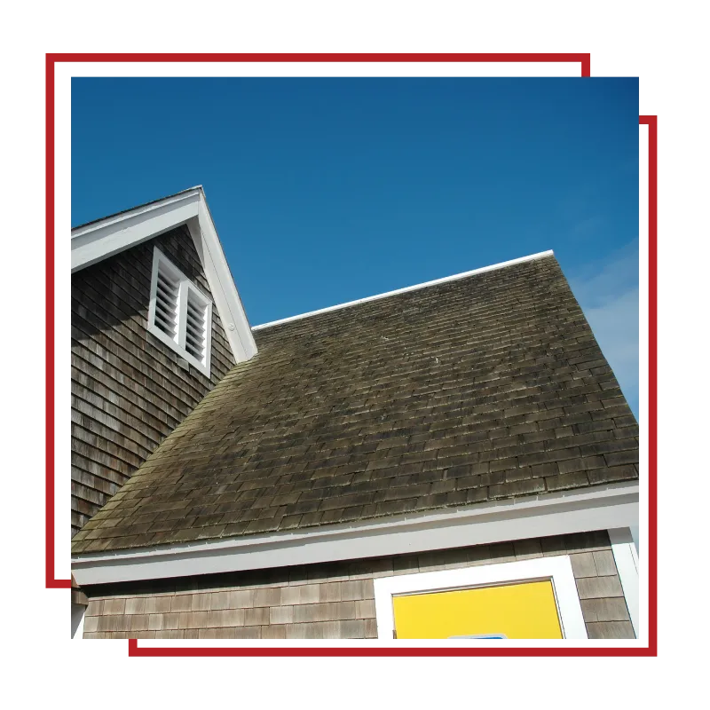 Roofing inspection being completed at a home in Plymouth, MA