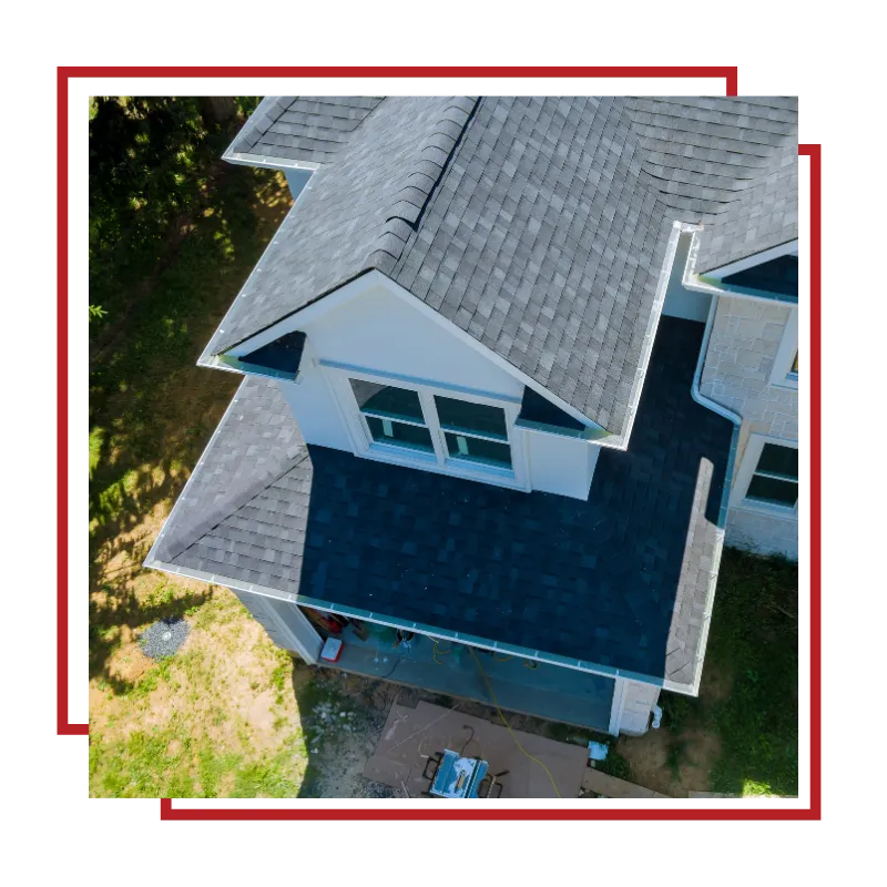 Roof inspection taking place before a full roof replacement service