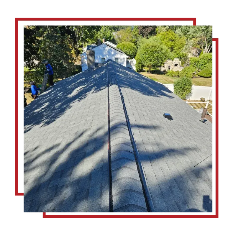 Roof replacement in Brockton, MA on a residential home during installation