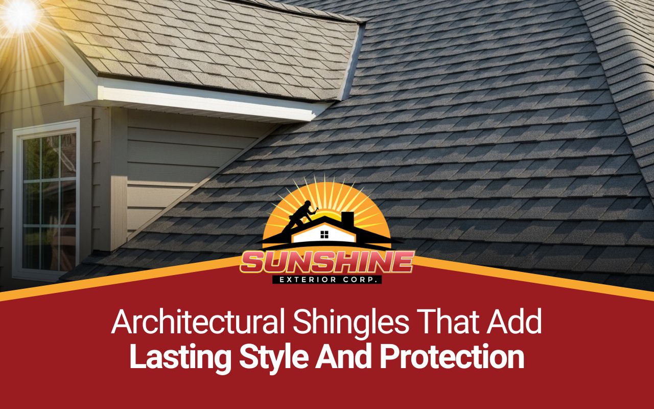 Architectural shingles adding layered style to a home roof