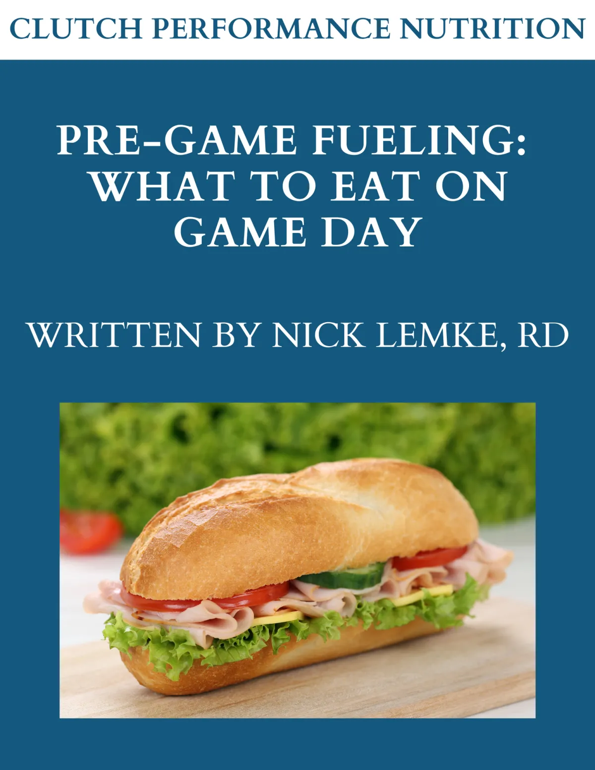 Sample meal plan for game day nutrition