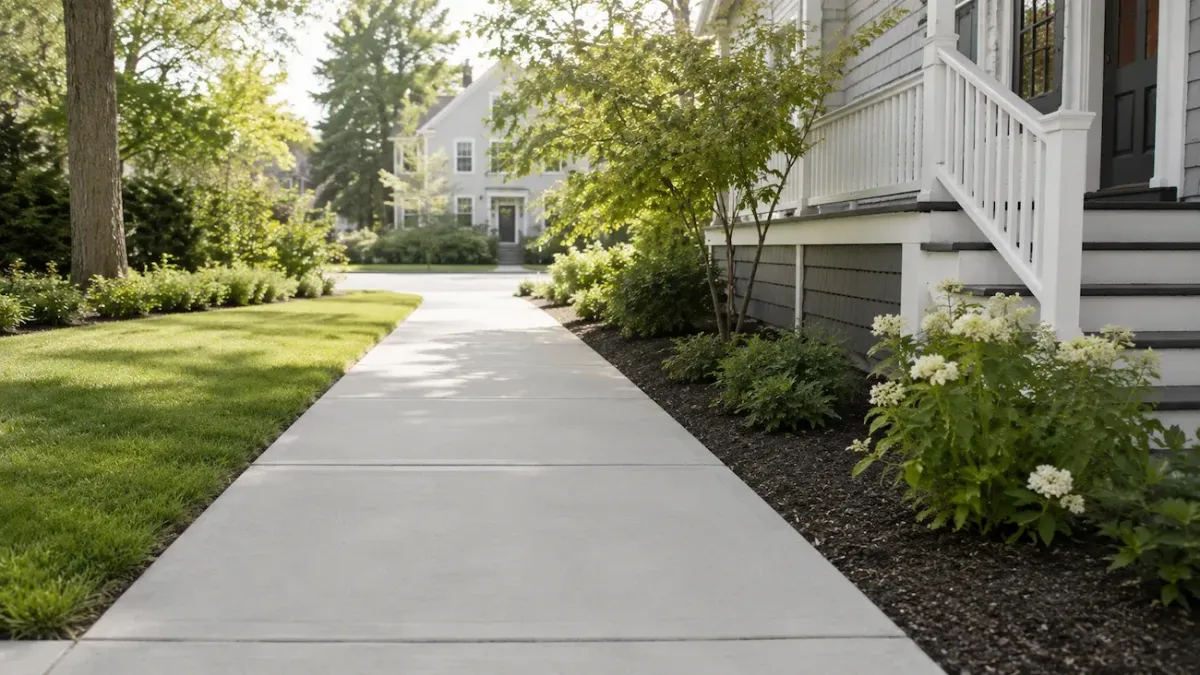 Professional concrete leveling in Cambridge, MA restoring an uneven concrete surface to a safe, smooth finish.