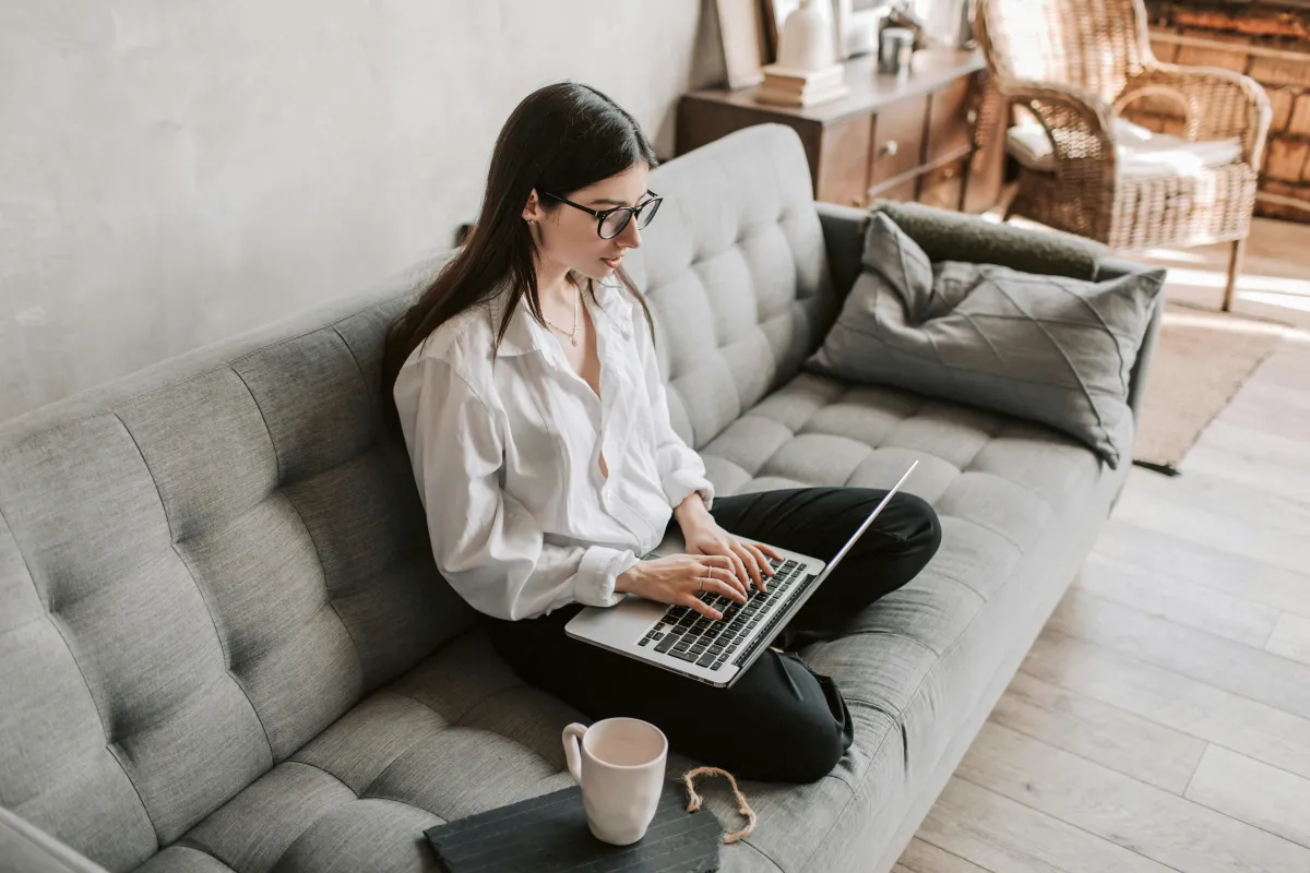 woman working on laptop