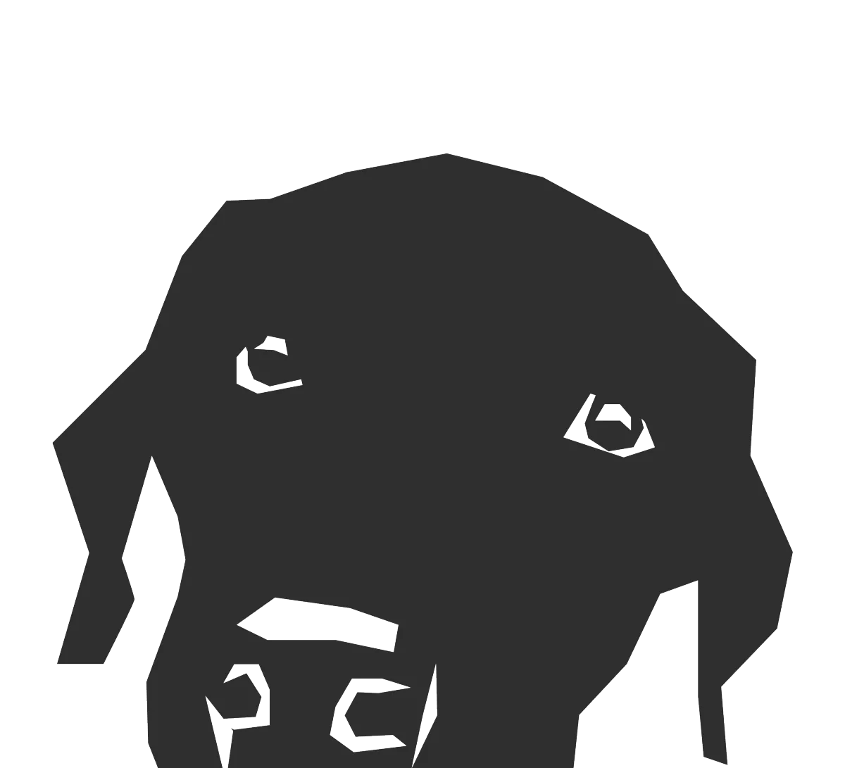 Black cartoon Labrador with a tilted head