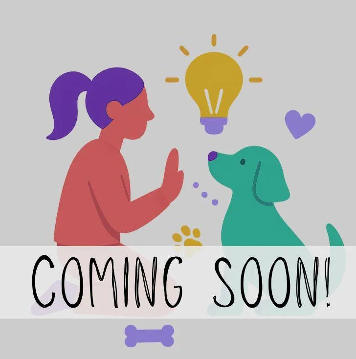Icon with two chat bubbles, one with a paw and one with a heart with a "Coming Soon" banner.