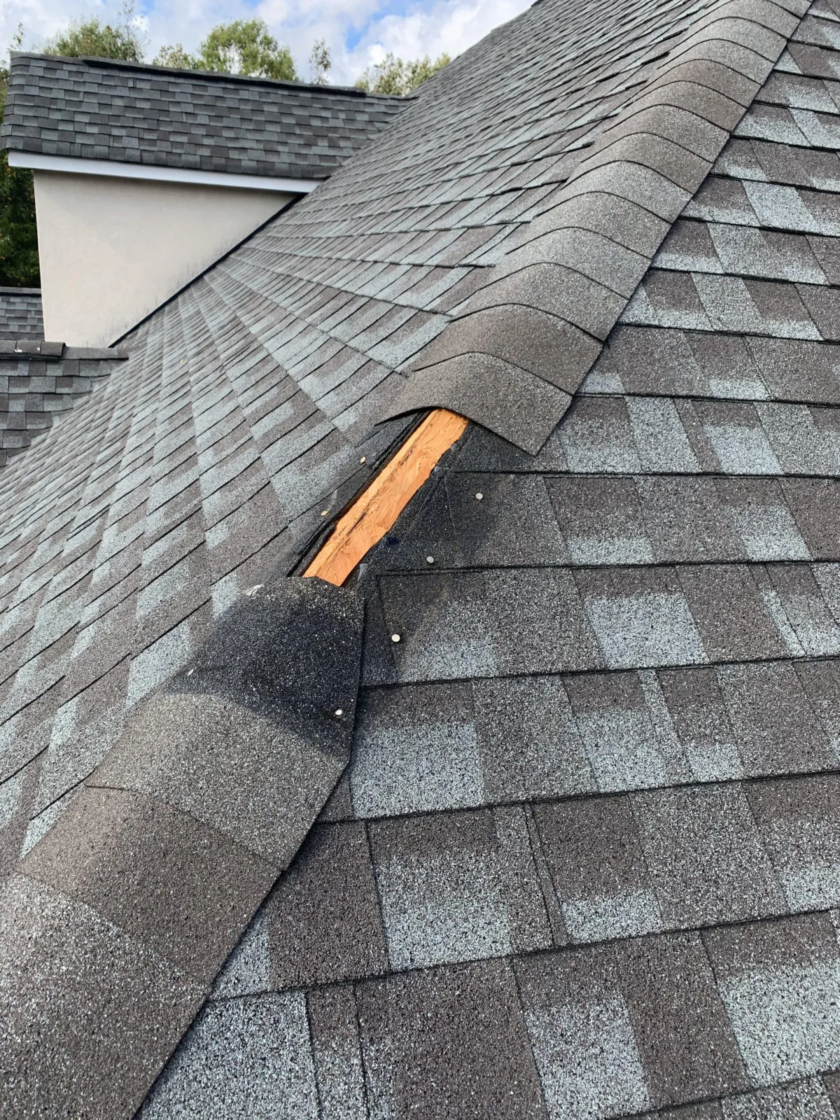edging shingle missing off roof