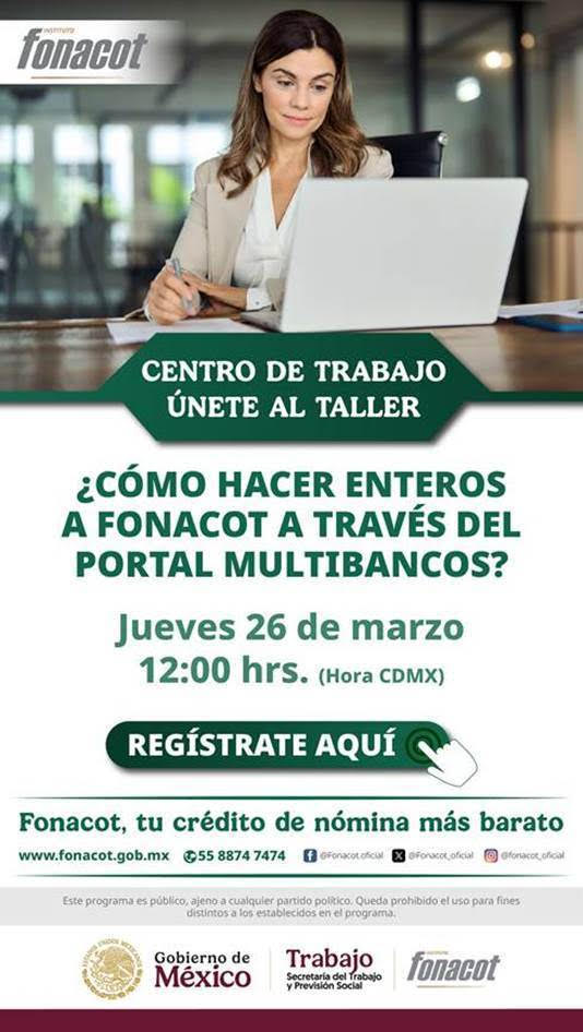 ¿Cómo hacer enteros a Fonacot a través del portal Multibancos?