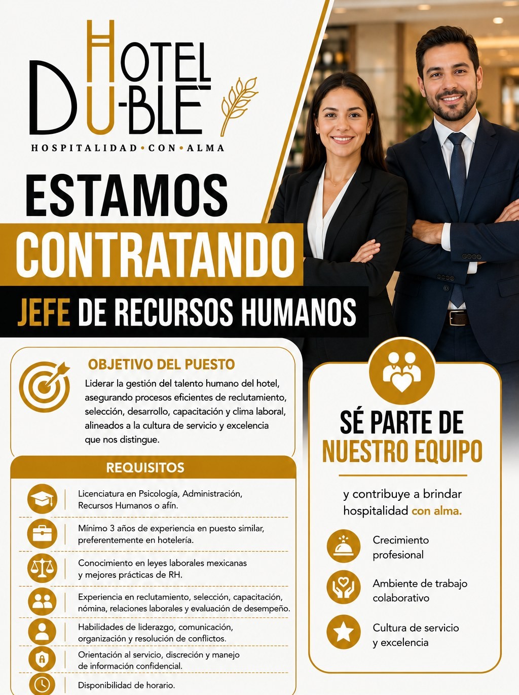 Jefe de Recursos Humanos- Hotel Du-Blé