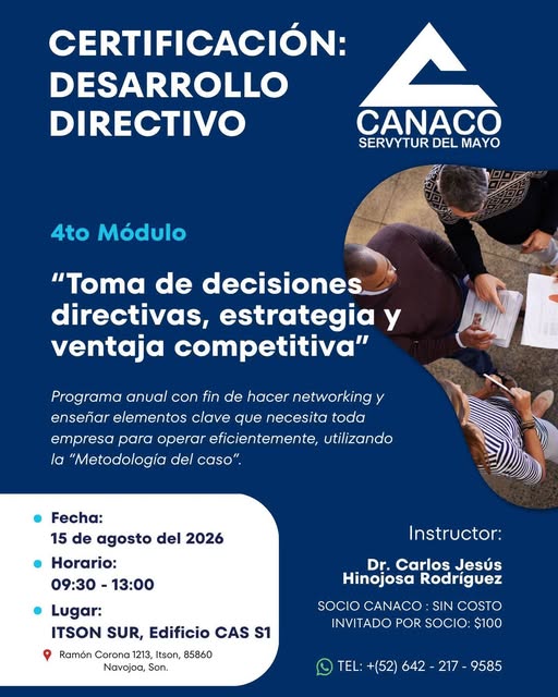 Curso - Toma de decisiones directivas, estrategia y ventaja competitiva