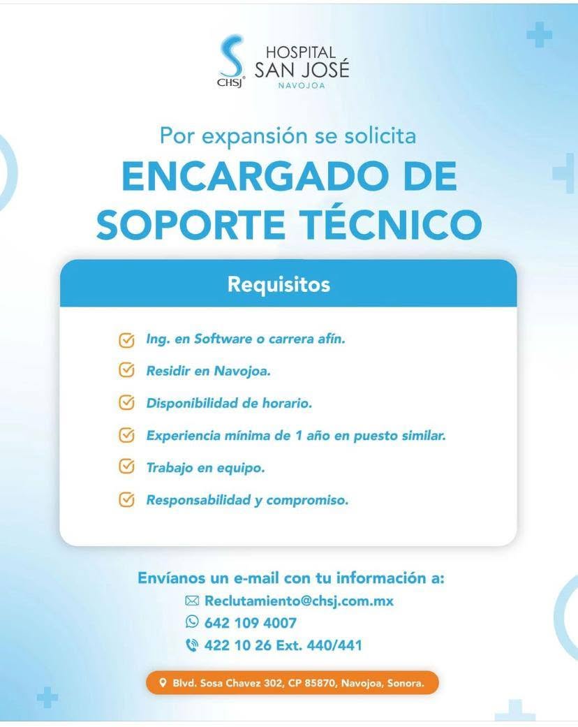 Encargado de Soporte Tecnico